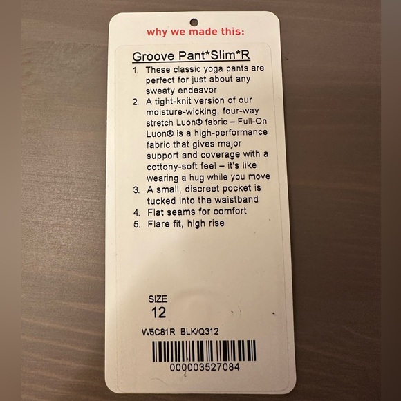 Lululemon Black Groove Pant - Picture 4 of 4